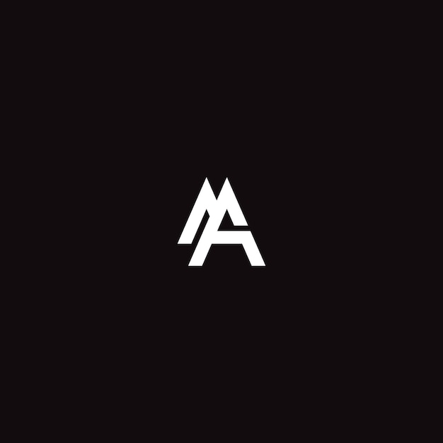 El logotipo del monograma MA en negro