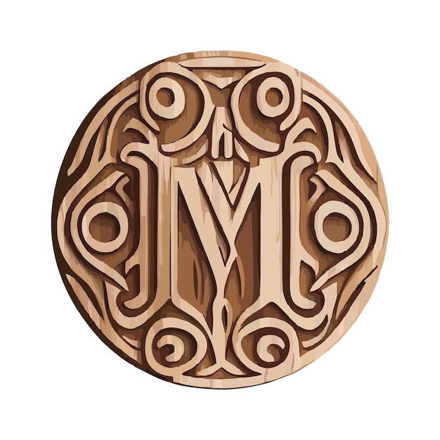El logotipo del monograma de madera 7