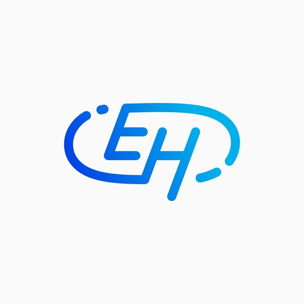 El logotipo del monograma de la marca de letras EH