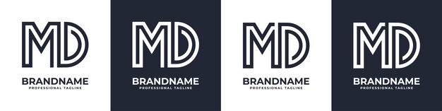 Logotipo de monograma MD simple adecuado para cualquier negocio con inicial MD o DM