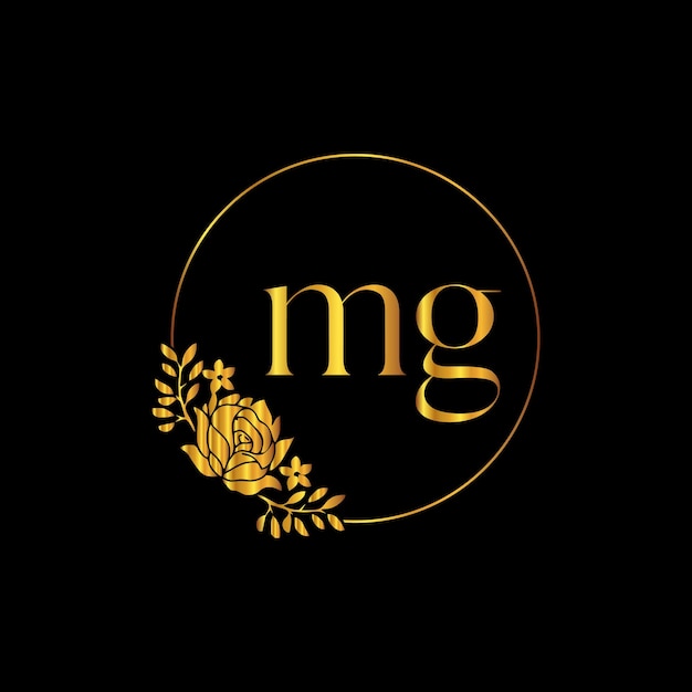 Logotipo de monograma mg para evento de celebración, boda, tarjeta de felicitación, plantilla de vector de invitación