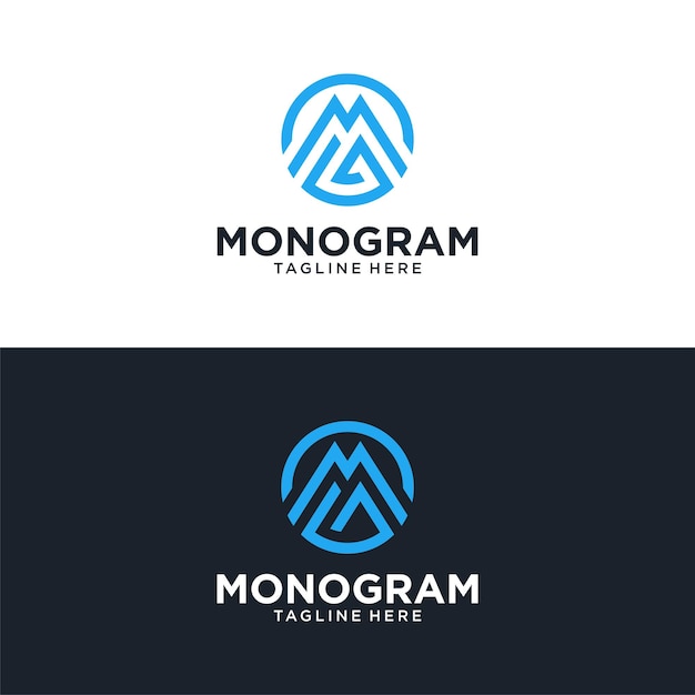 Logotipo del monograma mg