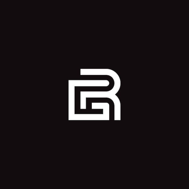 Logotipo de monograma minimalista con las letras R y G