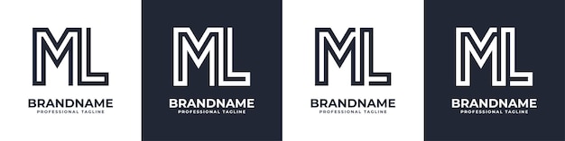 Logotipo de monograma ML simple adecuado para cualquier negocio con inicial ML o LM