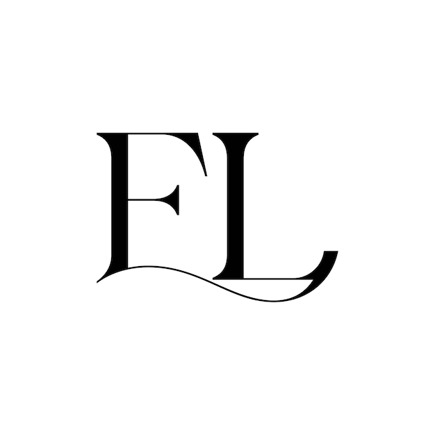 El logotipo del monograma de la moda de lujo EL