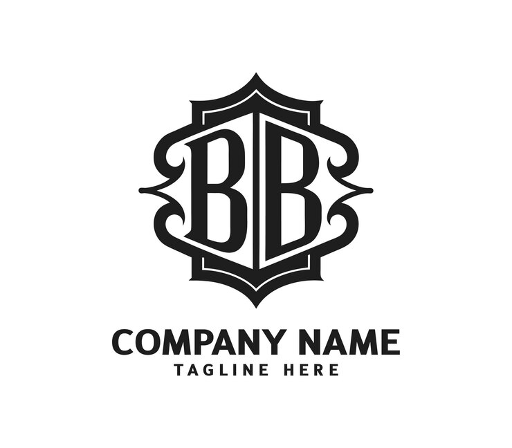 El logotipo del monograma moderno de BB