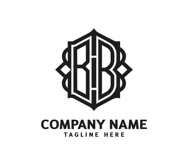 El logotipo del monograma moderno de BB