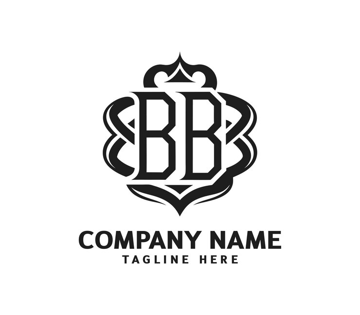 El logotipo del monograma moderno de BB