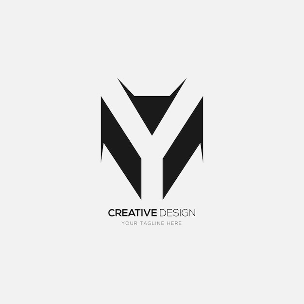 Logotipo de monograma moderno de espacio negativo de letra creativa Y