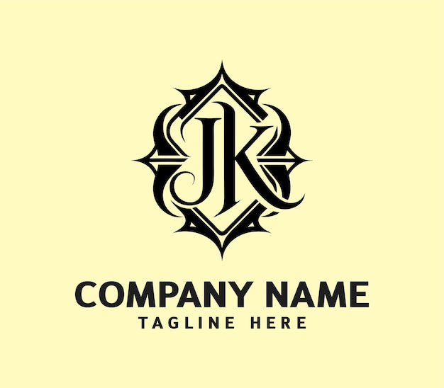 El logotipo del monograma moderno de JK