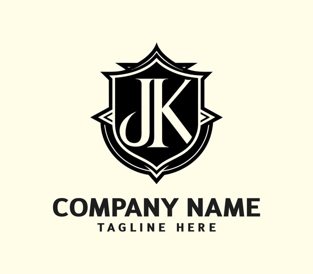 El logotipo del monograma moderno de JK