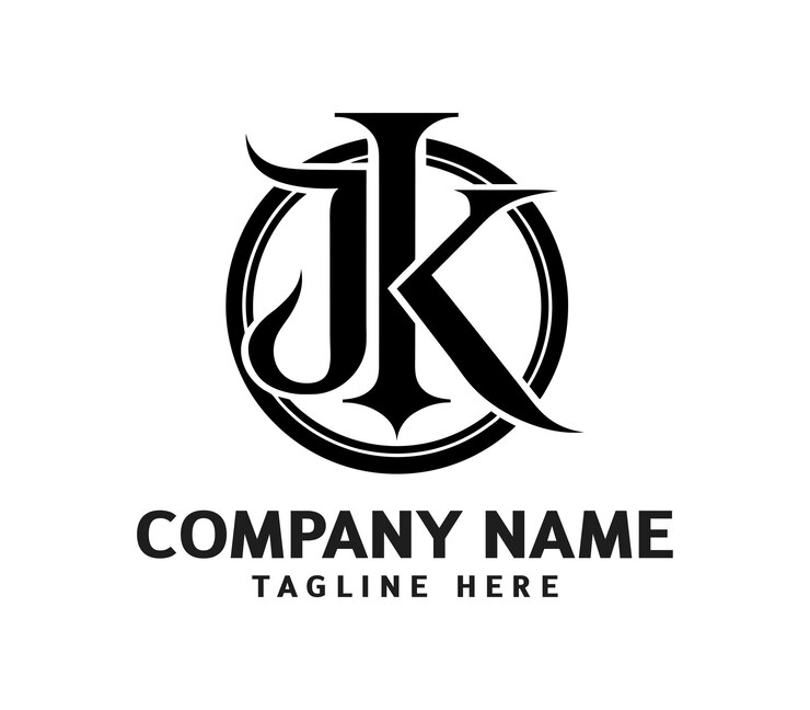 El logotipo del monograma moderno de JK
