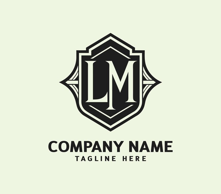 El logotipo del monograma moderno de LM