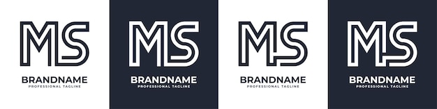 Logotipo de monograma MS simple adecuado para cualquier negocio con inicial MS o SM