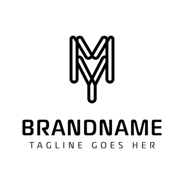 El logotipo del monograma MY para empresas con las iniciales MY y YM