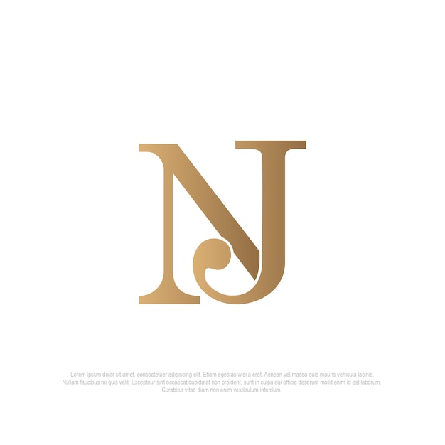Vector logotipo del monograma nj