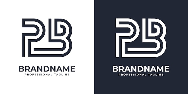 Logotipo de monograma PB simple Adecuado para cualquier negocio con iniciales PB o BP