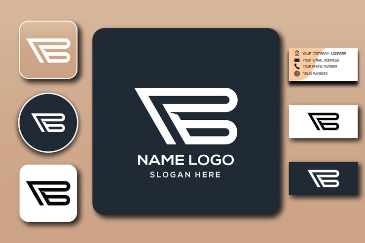Vector logotipo del monograma pb