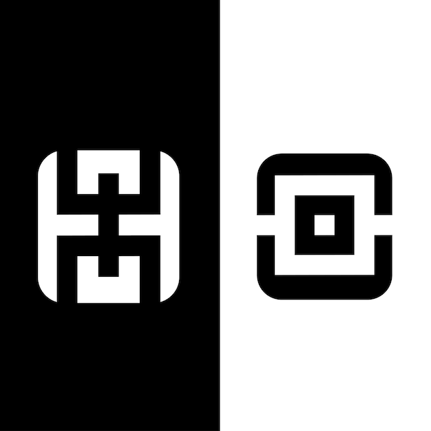 logotipo de monograma con plantilla de diseño de estilo de forma