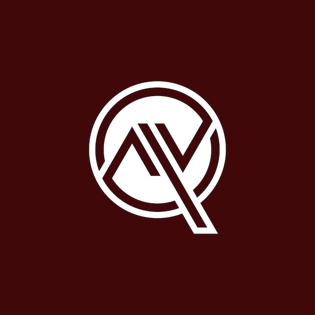 Logotipo de monograma qn o nq de letra inicial moderna y minimalista