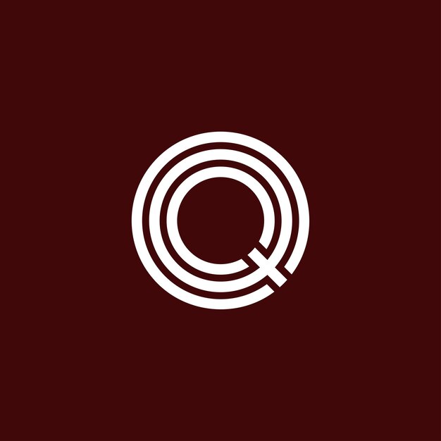 Logotipo de monograma QO o OQ de letra inicial moderna y minimalista
