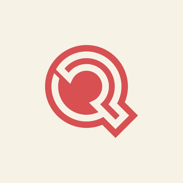 Logotipo de monograma QP o PQ de letra inicial moderna y minimalista