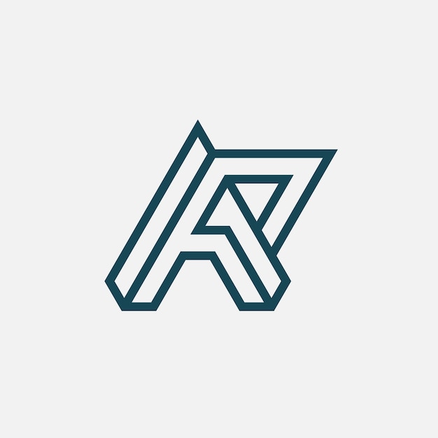 Logotipo de monograma RA o AR de letra inicial moderna