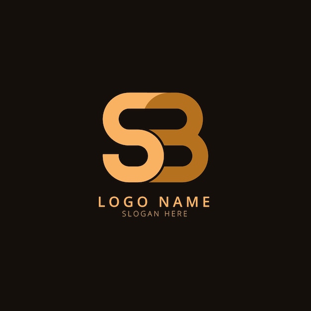 Vector logotipo de monograma sb de diseño plano