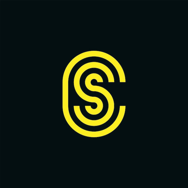 Logotipo de monograma SC o CS de letra inicial moderna y minimalista