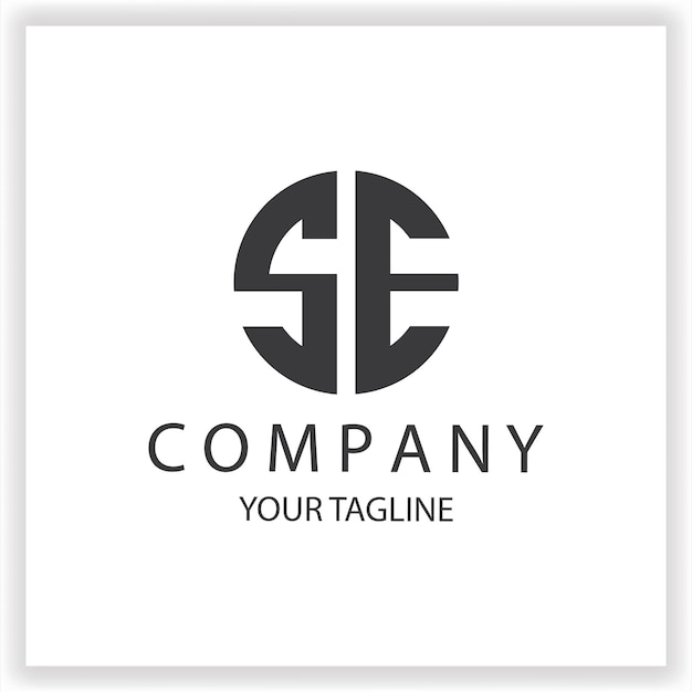 Logotipo SE monograma sencillo y moderno círculo de color negro plantilla de diseño de vector elegante premium eps 10