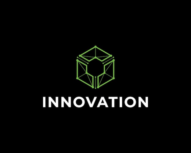 Logotipo de monograma simple de INNOVACIÓN de letras