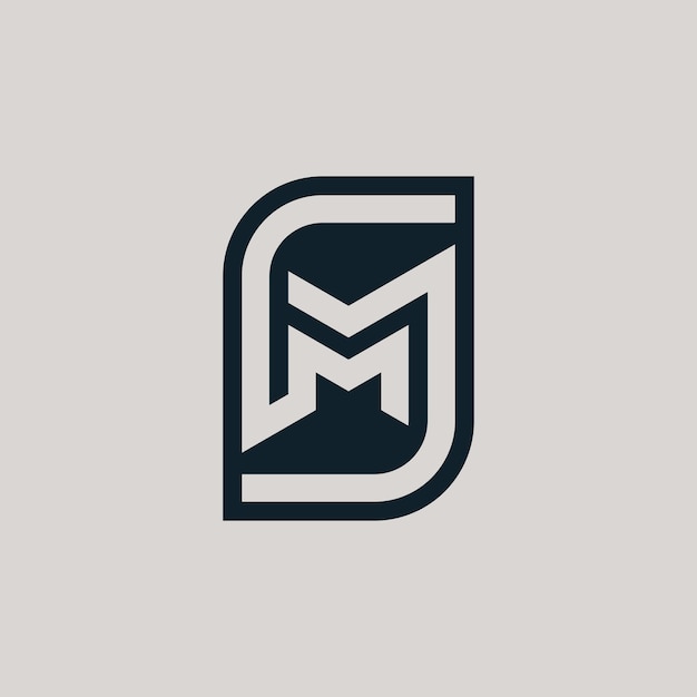 Logotipo de monograma SM o MS de letra inicial moderna