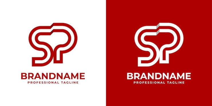 Vector logotipo de monograma sp de letra moderna adecuado para cualquier negocio con iniciales sp o ps