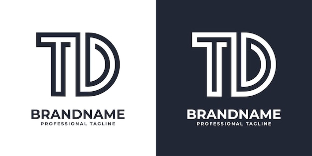 Logotipo de monograma TD simple adecuado para cualquier negocio con inicial TD o DT