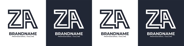Logotipo de monograma de tecnología global Letter ZA o AZ adecuado para cualquier negocio con iniciales ZA o AZ