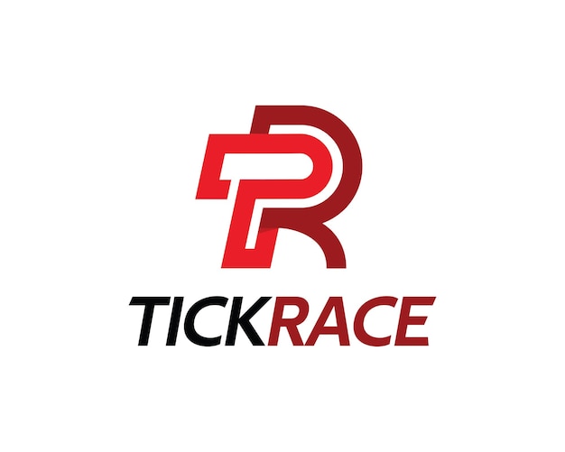 Logotipo de monograma TR en estilo Monoline