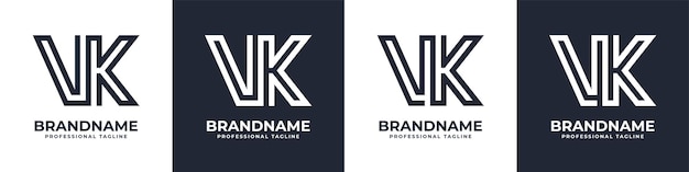 Logotipo de monograma VK simple adecuado para cualquier negocio con inicial VK o KV