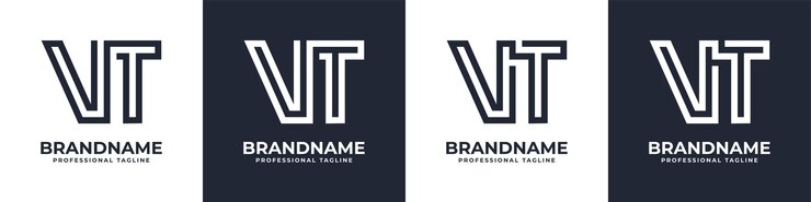 Vector logotipo de monograma vt simple adecuado para cualquier negocio con vt o tv inicial