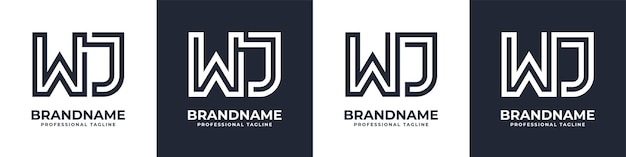 Logotipo de monograma WJ simple adecuado para cualquier negocio con la inicial WJ o JW