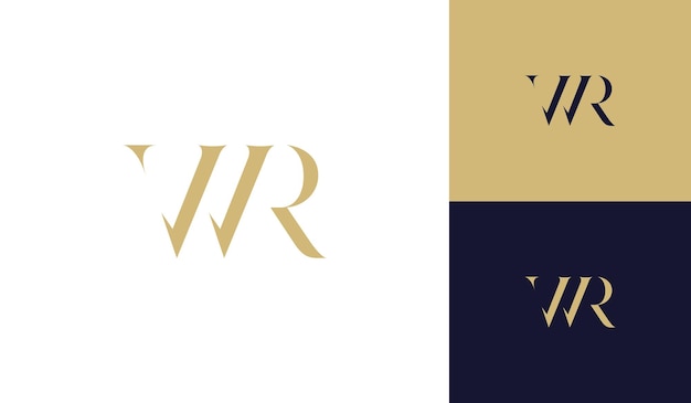 Logotipo de monograma WR de lujo