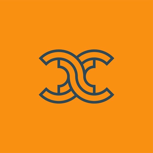 Logotipo del monograma XC o CX de la letra inicial moderna y minimalista