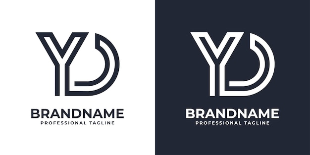 Logotipo de monograma YD simple adecuado para cualquier negocio con la inicial YD o DY