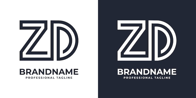 Logotipo de monograma ZD simple adecuado para cualquier negocio con inicial ZD o DZ