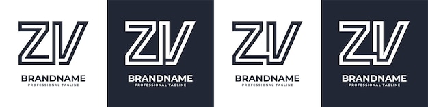 Logotipo de monograma ZV simple adecuado para cualquier negocio con inicial ZV o VZ