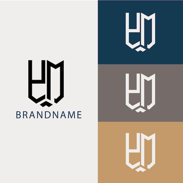 Un logotipo para monogramas hm con una letra m en él