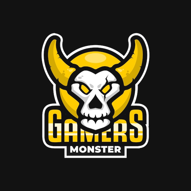 Logotipo de monstruo de calavera para plantilla de logotipo de juego de logotipo de juego de equipo deportivo electrónico