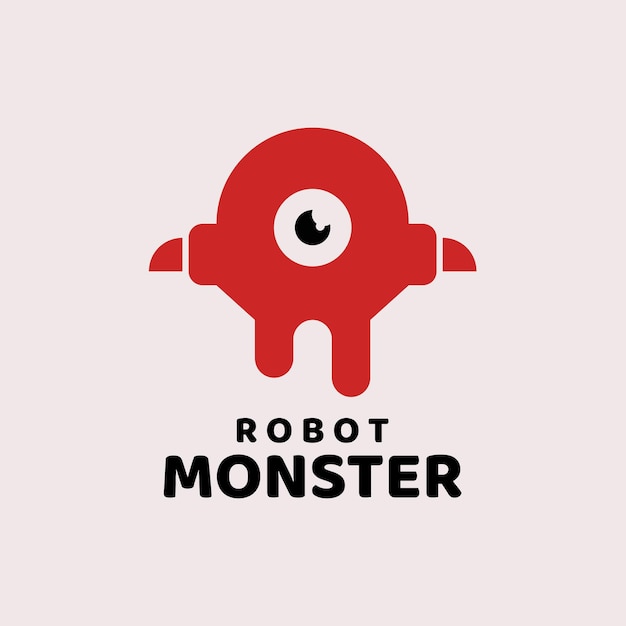 Vector un logotipo de monstruo robot rojo con la palabra robot en él