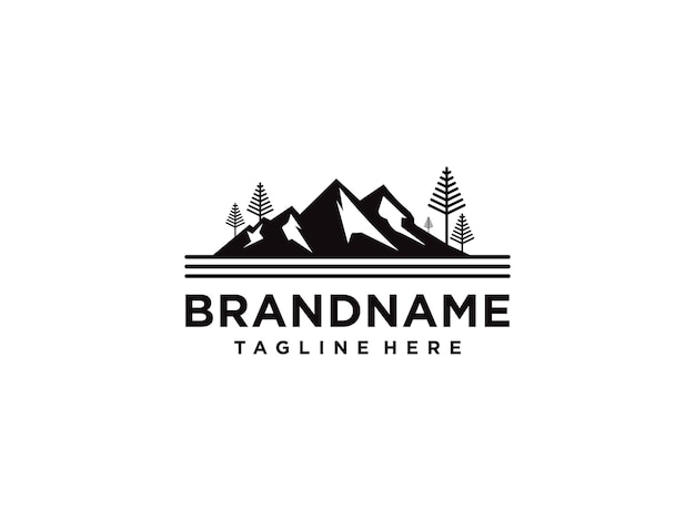 Logotipo de montaña abstracto que se puede utilizar para logotipos comerciales y de marca Elemento de plantilla de diseño de logotipo vectorial plano