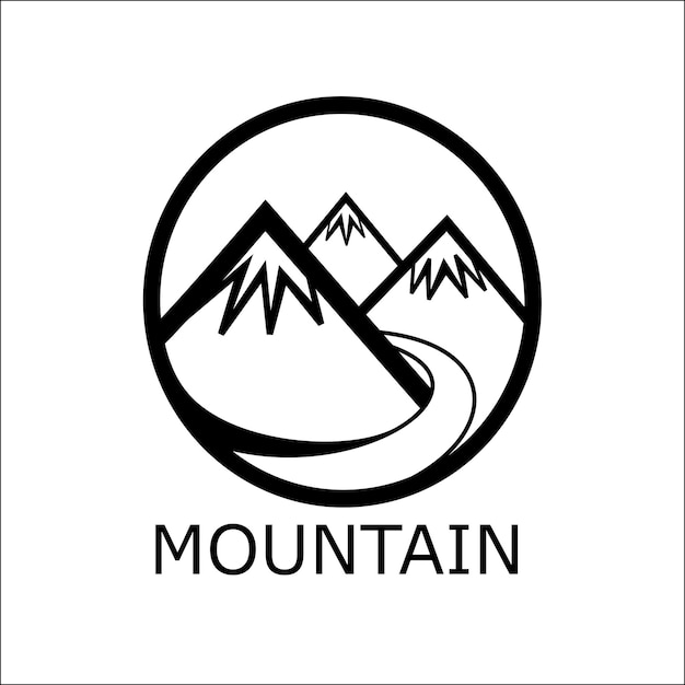 Logotipo de montaña para aventura o al aire libre