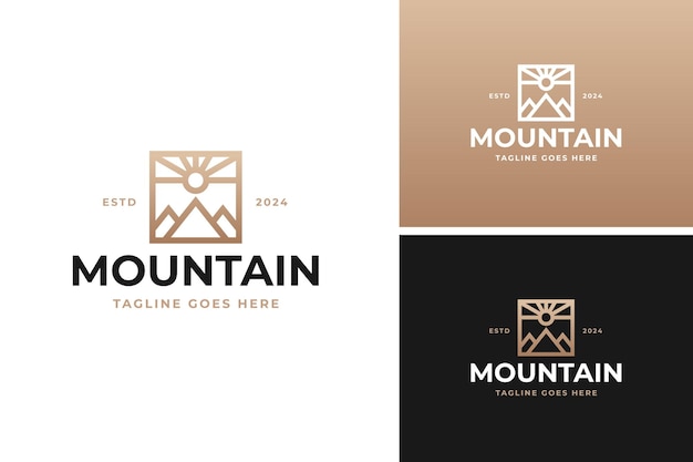 Logotipo de montaña con diseño conceptual de lujo idea de plantilla de ilustración vectorial